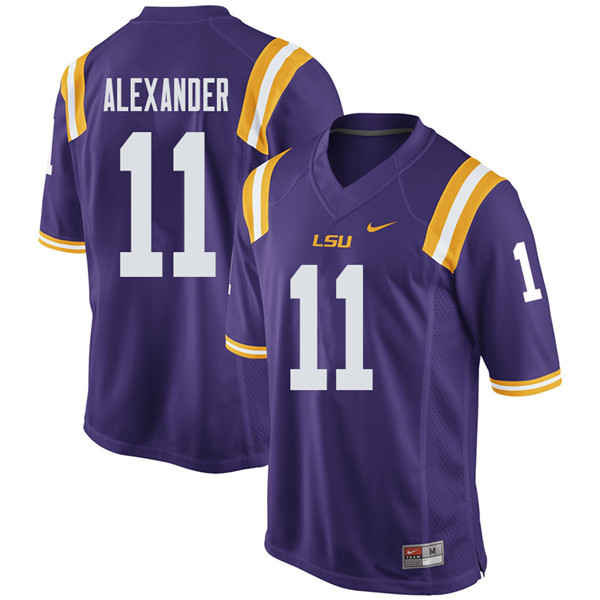 Men #11 Terrence Alexander LSU Tigers College Football Jerseys Sale-Purple